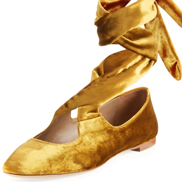 THE ROW lace-up velvet ballet flats - Picture 8 of 8